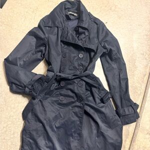 Navy blue  Double-Breasted Trench Coat